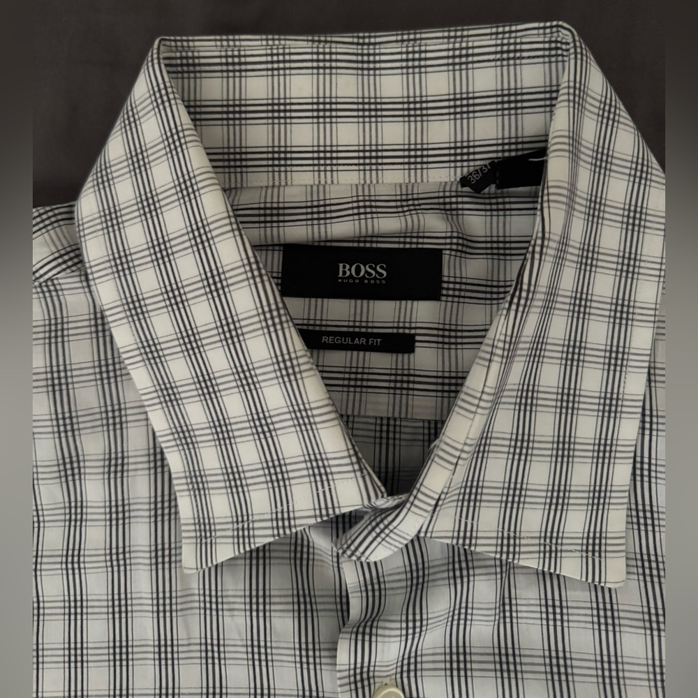 Boss Black and White Dress Shirt Classic Style
